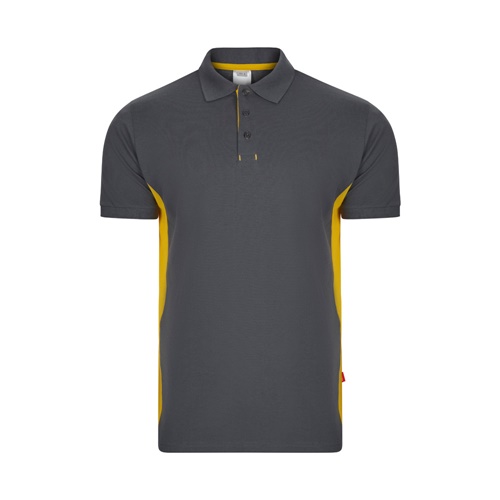 gray VL SUPAY. Polo piqué bicolor (180g/m²), manga corta, en algodón (60%) y poliéster (40%)