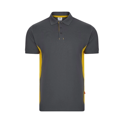 gray VL SUPAY. Polo piqué bicolor (180g/m²), manga corta, en algodón (60%) y poliéster (40%)