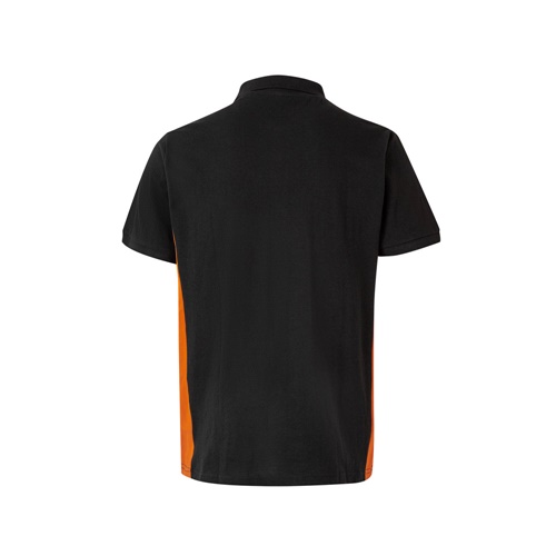 black VL SUPAY. Polo piqué bicolor (180g/m²), manga corta, en algodón (60%) y poliéster (40%)
