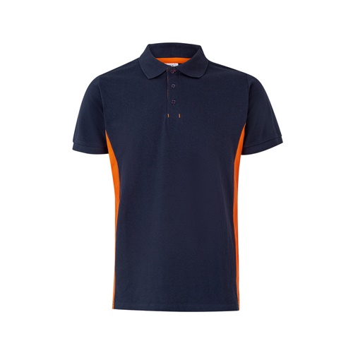 azul marino VL SUPAY. Polo piqué bicolor (180g/m²), manga corta, en algodón (60%) y poliéster (40%)