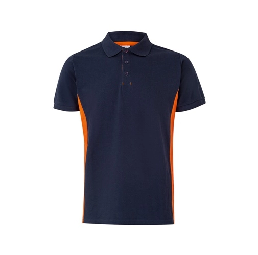 azul marino VL SUPAY. Polo piqué bicolor (180g/m²), manga corta, en algodón (60%) y poliéster (40%)