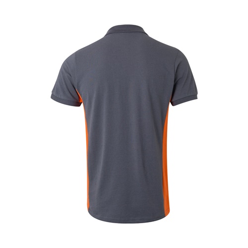 gray VL SUPAY. Polo piqué bicolor (180g/m²), manga corta, en algodón (60%) y poliéster (40%)
