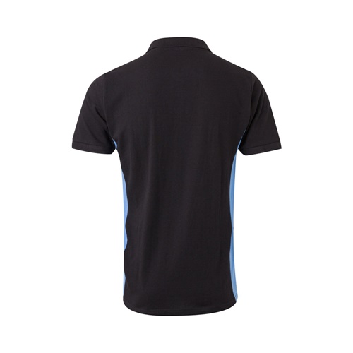black VL SUPAY. Polo piqué bicolor (180g/m²), manga corta, en algodón (60%) y poliéster (40%)