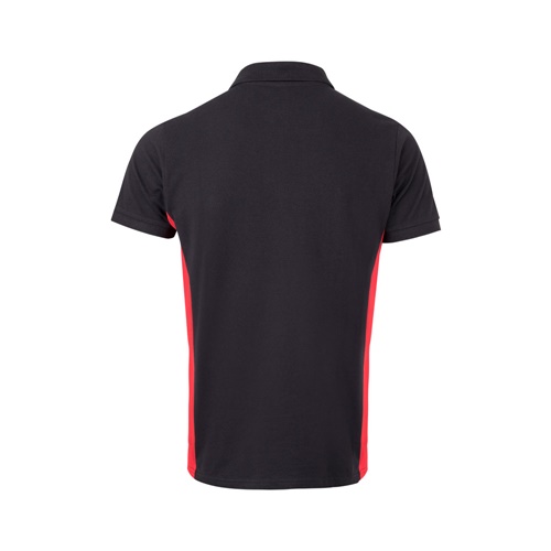 black VL SUPAY. Polo piqué bicolor (180g/m²), manga corta, en algodón (60%) y poliéster (40%)