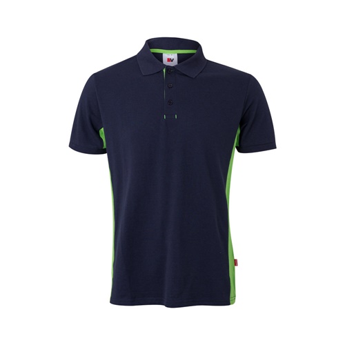 azul marino VL SUPAY. Polo piqué bicolor (180g/m²), manga corta, en algodón (60%) y poliéster (40%)