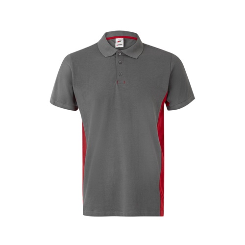 gray VL SUPAY. Polo piqué bicolor (180g/m²), manga corta, en algodón (60%) y poliéster (40%)