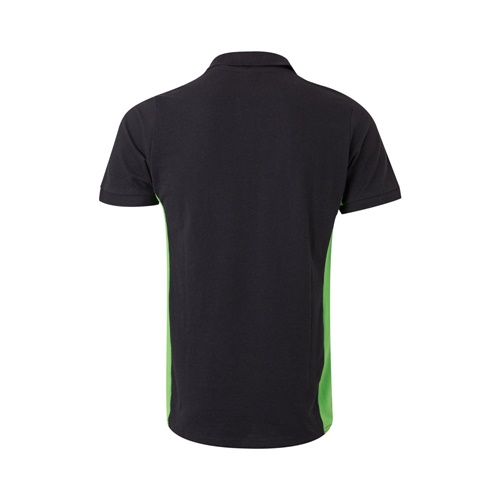 black VL SUPAY. Polo piqué bicolor (180g/m²), manga corta, en algodón (60%) y poliéster (40%)