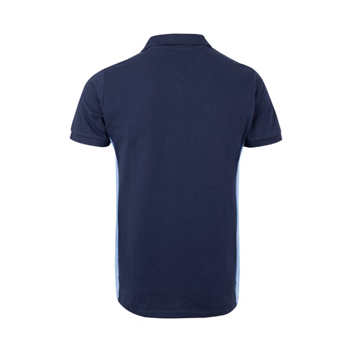 azul marino VL SUPAY. Polo piqué bicolor (180g/m²), manga corta, en algodón (60%) y poliéster (40%)