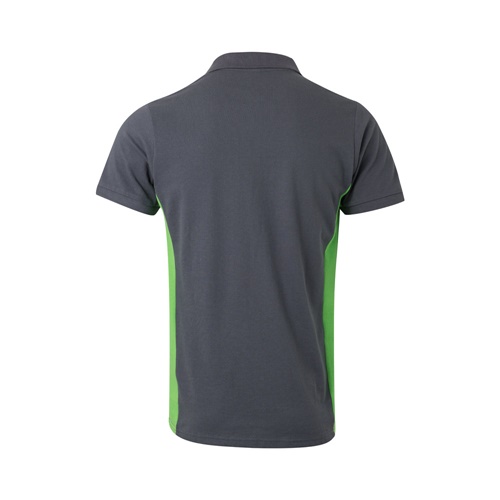 gray VL SUPAY. Polo piqué bicolor (180g/m²), manga corta, en algodón (60%) y poliéster (40%)