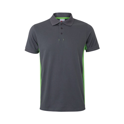 gray VL SUPAY. Polo piqué bicolor (180g/m²), manga corta, en algodón (60%) y poliéster (40%)