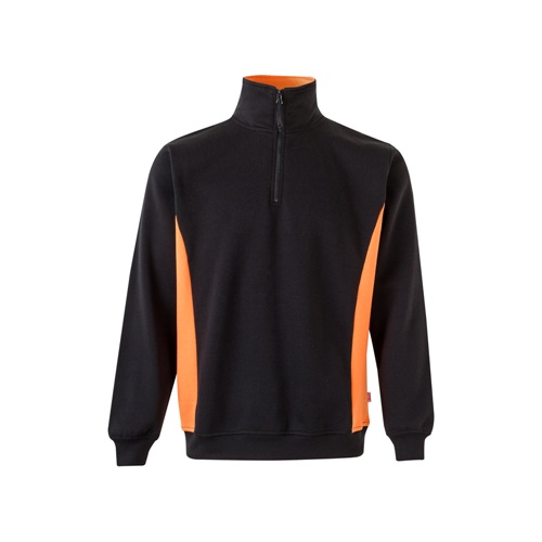 black VL SVAROG. Sudadera de rizo bicolor (260g/m²), en poliéster (65%) y algodón (35%)