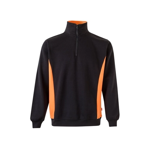 black VL SVAROG. Sudadera de rizo bicolor (260g/m²), en poliéster (65%) y algodón (35%)