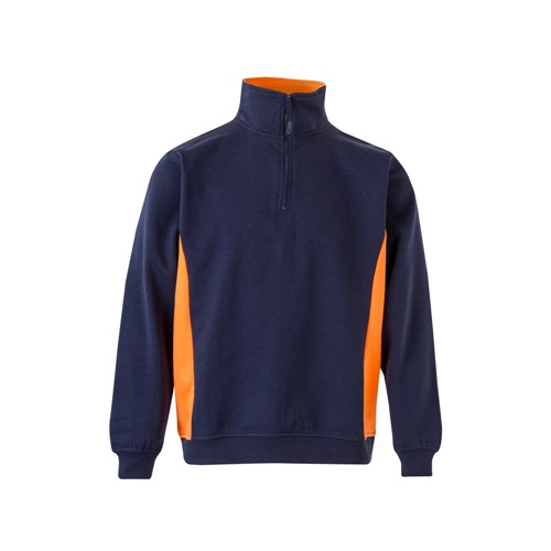 azul marino VL SVAROG. Sudadera de rizo bicolor (260g/m²), en poliéster (65%) y algodón (35%)