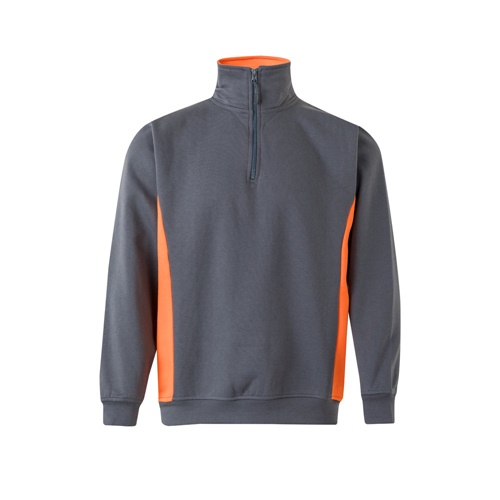 gray VL SVAROG. Sudadera de rizo bicolor (260g/m²), en poliéster (65%) y algodón (35%)