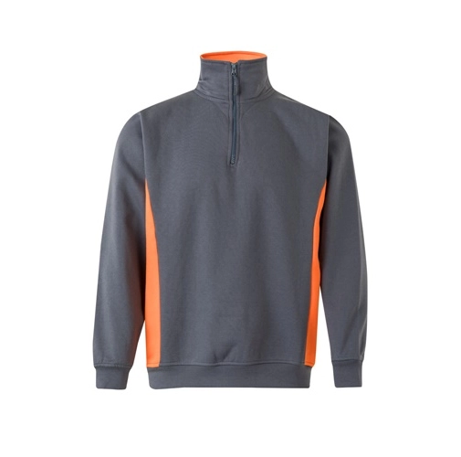 gray VL SVAROG. Sudadera de rizo bicolor (260g/m²), en poliéster (65%) y algodón (35%)