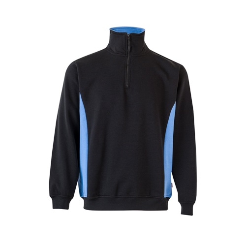 black VL SVAROG. Sudadera de rizo bicolor (260g/m²), en poliéster (65%) y algodón (35%)