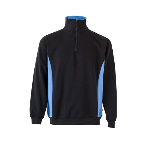 black VL SVAROG. Sudadera de rizo bicolor (260g/m²), en poliéster (65%) y algodón (35%)