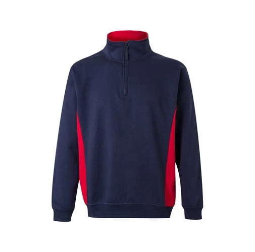 azul marino VL SVAROG. Sudadera de rizo bicolor (260g/m²), en poliéster (65%) y algodón (35%)