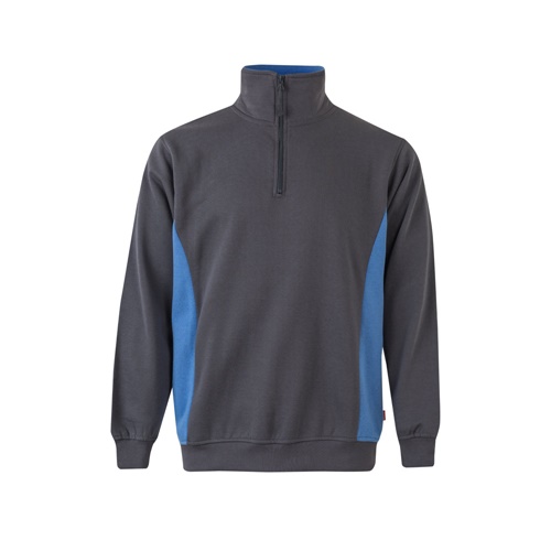 gray VL SVAROG. Sudadera de rizo bicolor (260g/m²), en poliéster (65%) y algodón (35%)