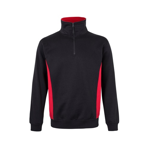 black VL SVAROG. Sudadera de rizo bicolor (260g/m²), en poliéster (65%) y algodón (35%)