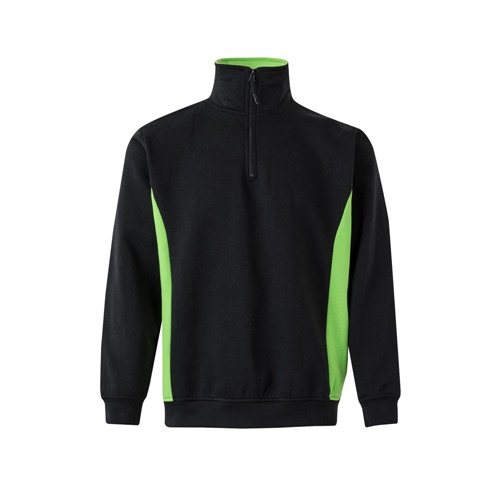 black VL SVAROG. Sudadera de rizo bicolor (260g/m²), en poliéster (65%) y algodón (35%)