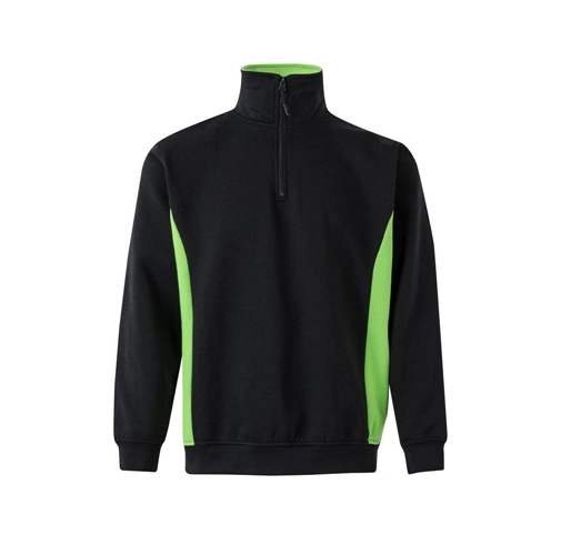 black VL SVAROG. Sudadera de rizo bicolor (260g/m²), en poliéster (65%) y algodón (35%)