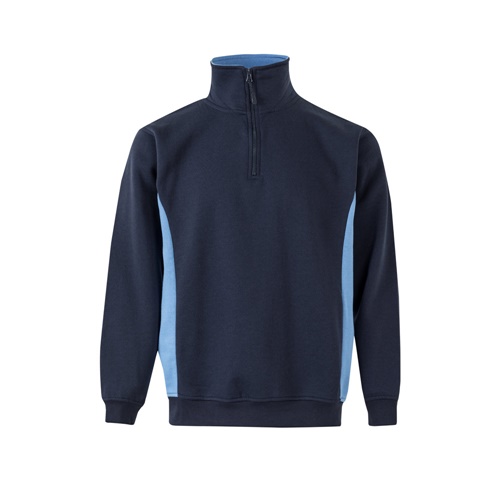 azul marino VL SVAROG. Sudadera de rizo bicolor (260g/m²), en poliéster (65%) y algodón (35%)