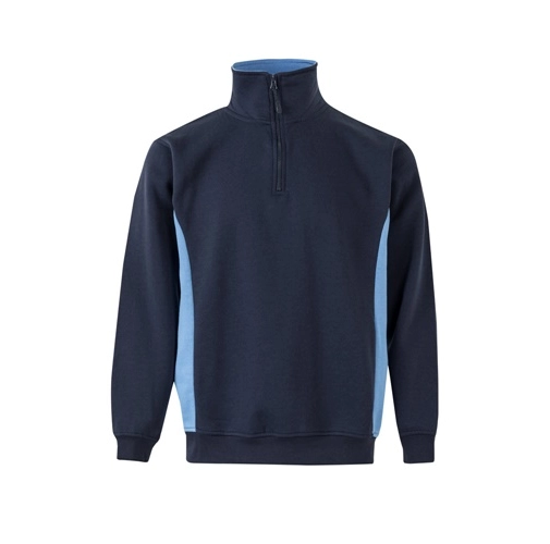 azul marino VL SVAROG. Sudadera de rizo bicolor (260g/m²), en poliéster (65%) y algodón (35%)