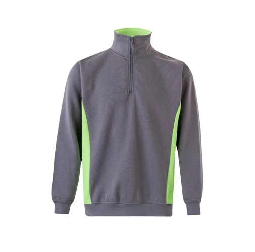gray VL SVAROG. Sudadera de rizo bicolor (260g/m²), en poliéster (65%) y algodón (35%)