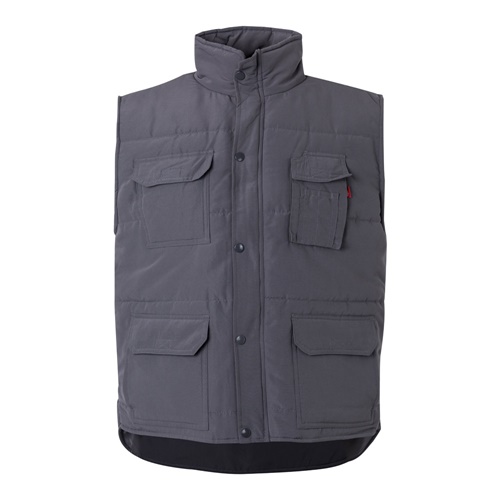 gray VL MEFITIS. Chaleco acolchado multibolsillos (220g/m²), en poliéster (100%)
