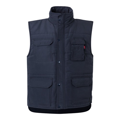 azul marino VL MEFITIS. Chaleco acolchado multibolsillos (220g/m²), en poliéster (100%)