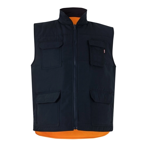 VL DIANA. Chaleco acolchado (220g/m²), reversible y multibolsillos, en poliéster (100%), con cierre de cremallera y tirador reversible