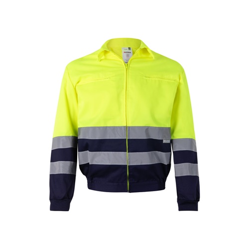 azul marino VL NEPTUNE. Chaqueta de sarga bicolor (210g/m²) en poliéster (80%) y algodón (20%)