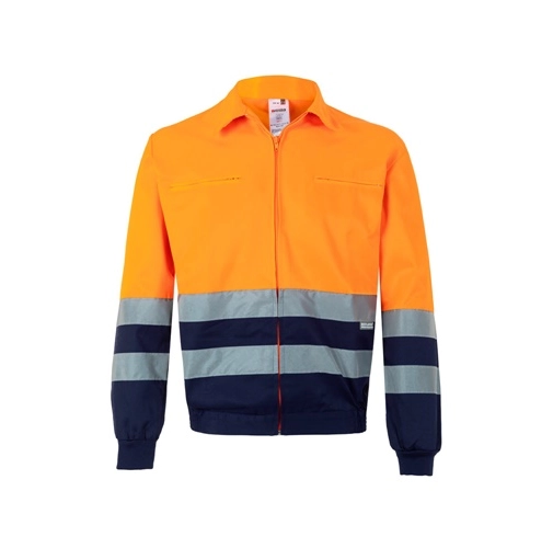 azul marino VL NEPTUNE. Chaqueta de sarga bicolor (210g/m²) en poliéster (80%) y algodón (20%)