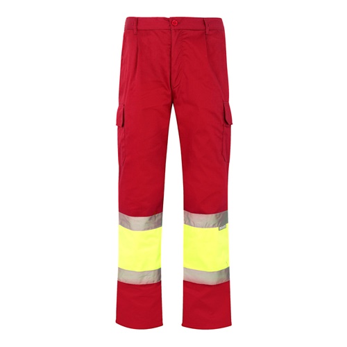 red VL ATHENA. Pantalón de sarga bicolor (210 g/m²), forrado, multibolsillos, en algodón (20 %) y poliéster (80 %)