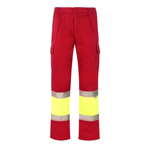 red VL ATHENA. Pantalón de sarga bicolor (210 g/m²), forrado, multibolsillos, en algodón (20 %) y poliéster (80 %)