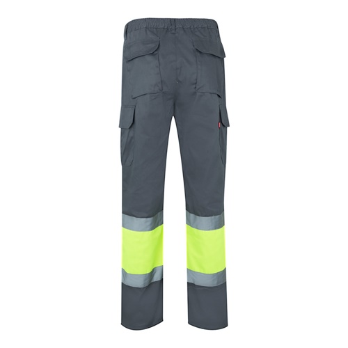 gray VL ATHENA. Pantalón de sarga bicolor (210 g/m²), forrado, multibolsillos, en algodón (20 %) y poliéster (80 %)