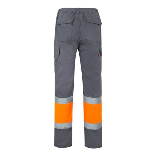 gray VL ATHENA. Pantalón de sarga bicolor (210 g/m²), forrado, multibolsillos, en algodón (20 %) y poliéster (80 %)