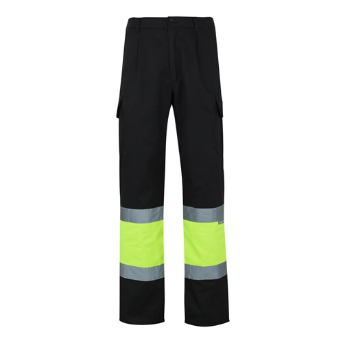 black VL POSEIDON. Pantalón de sarga multibolsillos bicolor (210 g/m²), en algodón (20 %) y poliéster (80 %)