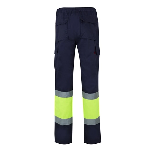 azul marino VL POSEIDON. Pantalón de sarga multibolsillos bicolor (210 g/m²), en algodón (20 %) y poliéster (80 %)