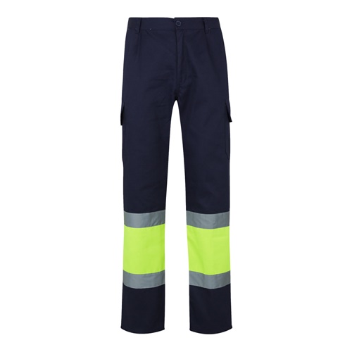 azul marino VL POSEIDON. Pantalón de sarga multibolsillos bicolor (210 g/m²), en algodón (20 %) y poliéster (80 %)