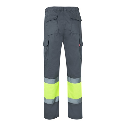 gray VL POSEIDON. Pantalón de sarga multibolsillos bicolor (210 g/m²), en algodón (20 %) y poliéster (80 %)
