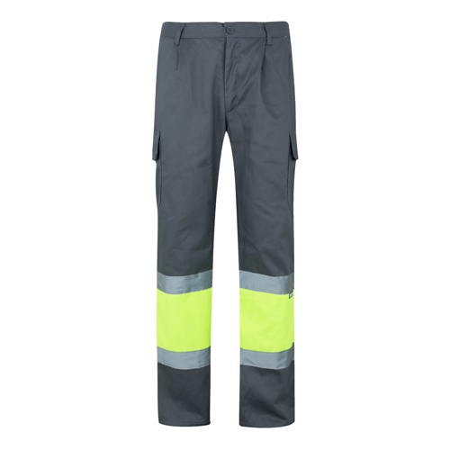 gray VL POSEIDON. Pantalón de sarga multibolsillos bicolor (210 g/m²), en algodón (20 %) y poliéster (80 %)