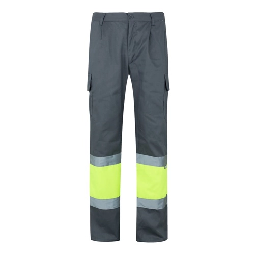 gray VL POSEIDON. Pantalón de sarga multibolsillos bicolor (210 g/m²), en algodón (20 %) y poliéster (80 %)