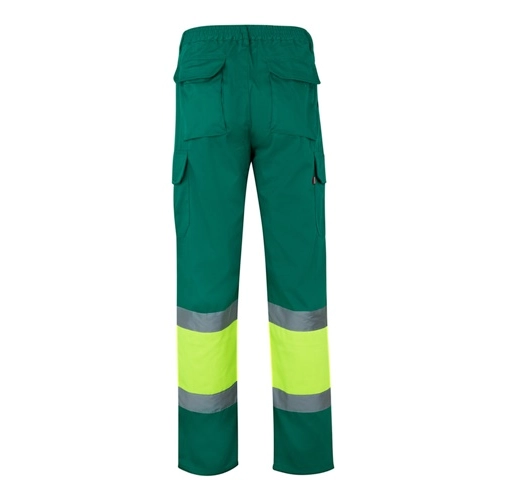 green VL POSEIDON. Pantalón de sarga multibolsillos bicolor (210 g/m²), en algodón (20 %) y poliéster (80 %)
