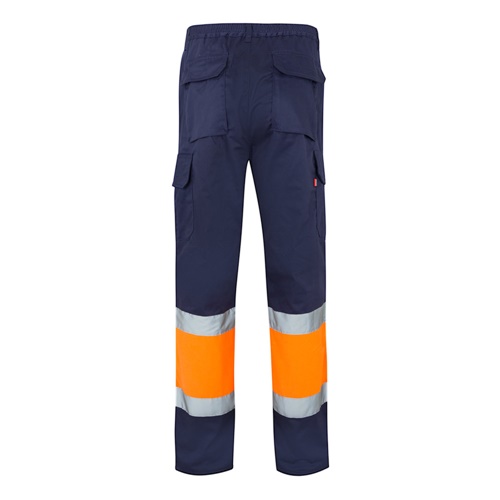 azul marino VL POSEIDON. Pantalón de sarga multibolsillos bicolor (210 g/m²), en algodón (20 %) y poliéster (80 %)