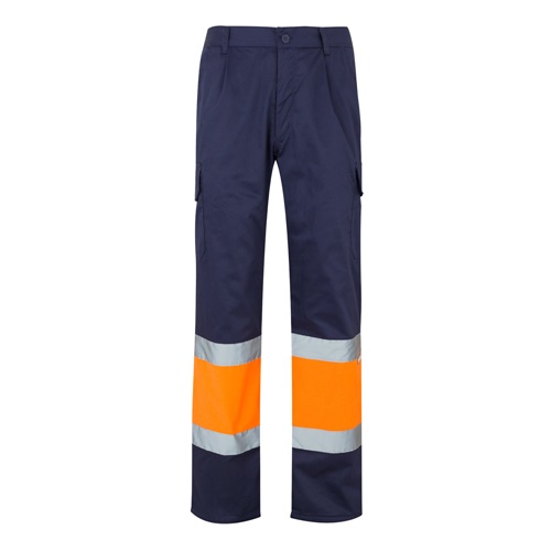 azul marino VL POSEIDON. Pantalón de sarga multibolsillos bicolor (210 g/m²), en algodón (20 %) y poliéster (80 %)