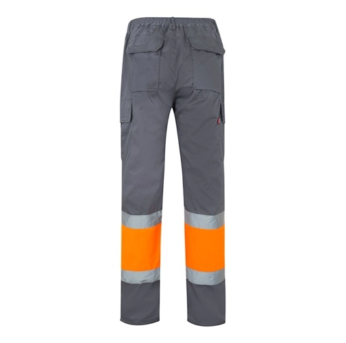 gray VL POSEIDON. Pantalón de sarga multibolsillos bicolor (210 g/m²), en algodón (20 %) y poliéster (80 %)