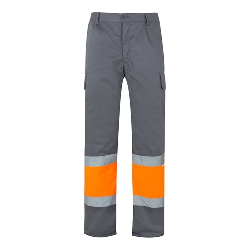 gray VL POSEIDON. Pantalón de sarga multibolsillos bicolor (210 g/m²), en algodón (20 %) y poliéster (80 %)