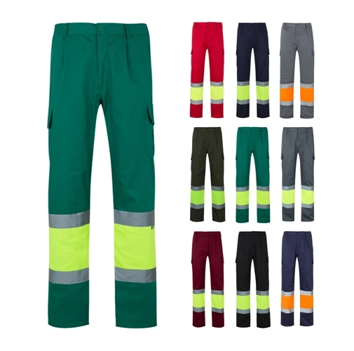 VL POSEIDON. Pantalón de sarga multibolsillos bicolor (210 g/m²), en algodón (20 %) y poliéster (80 %)